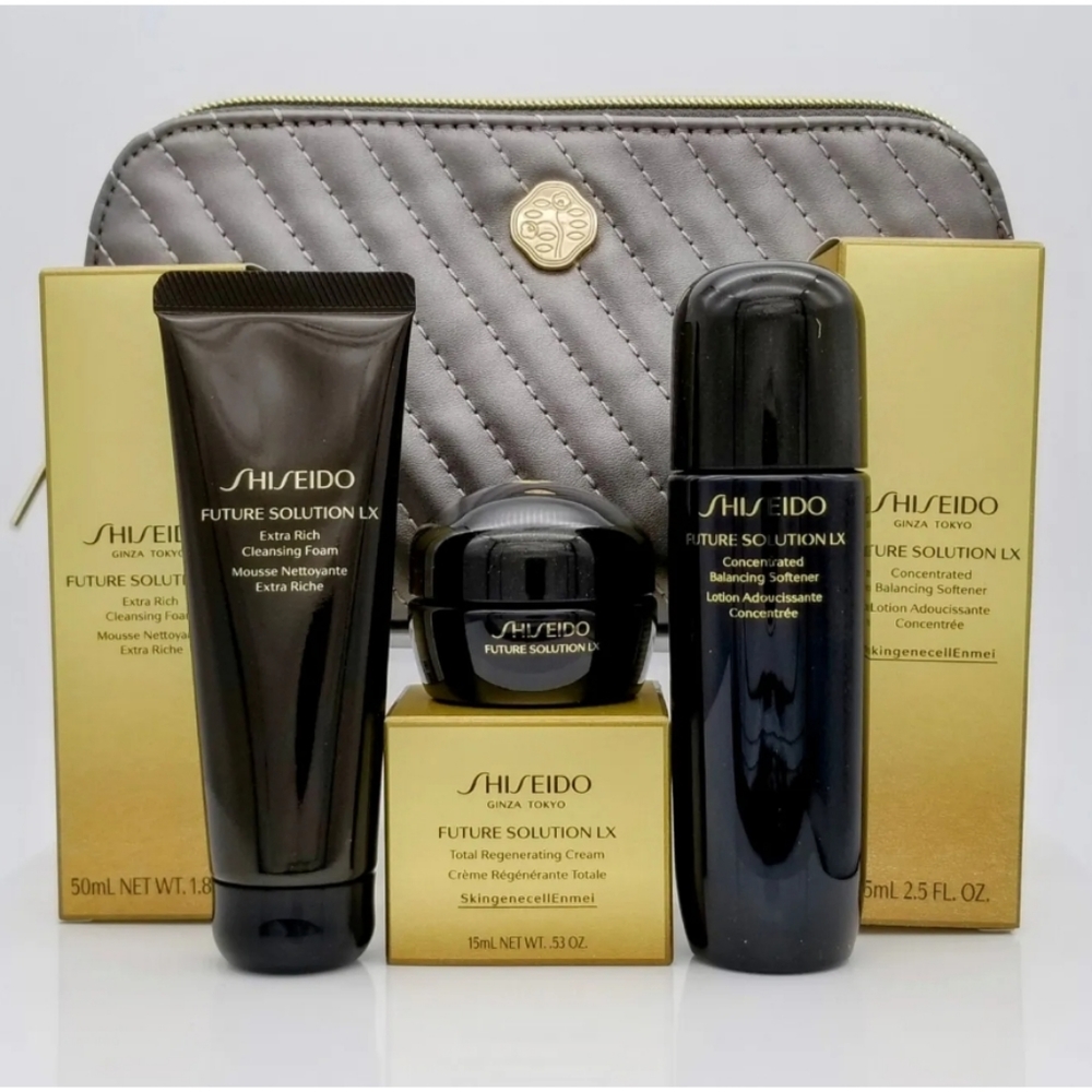 Shiseido Future Solution LX Total Regenerating Cream Softener Cleanser  Bag Set